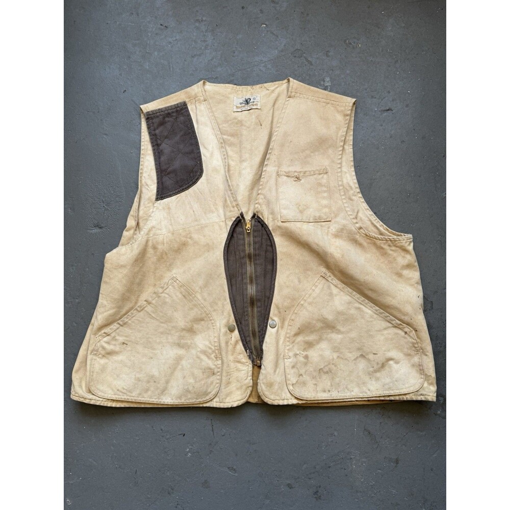 Vintage 50s 60s Black Sheep Half Moon Hunting Vest XL